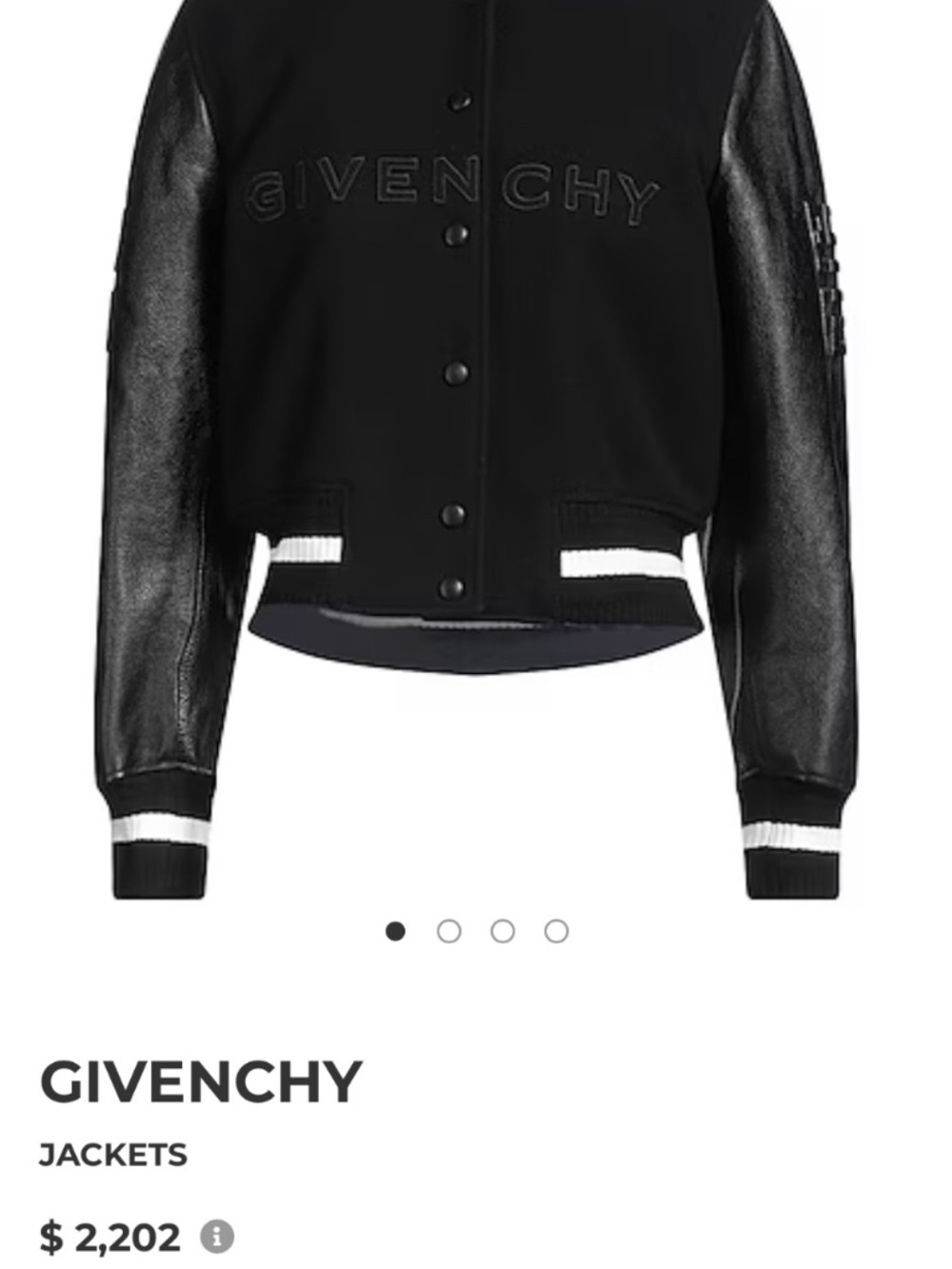 GIVENCHY WOLL AND LEATHER VARSITY JACKET